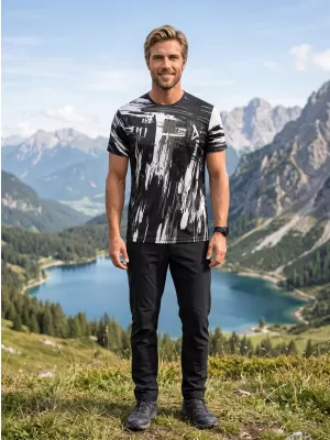 Hochwertiges Funktions-T-Shirt für Herren ALTISPORT VOJ/ALM010TR01 SCHWARZ UND WEIß