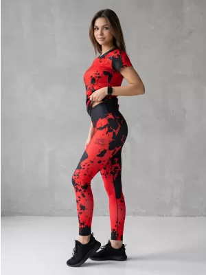 Lange Premium-Leggings für Damen ALTISPORT VOJ/ALW012LEG01 SCHWARZ ROT