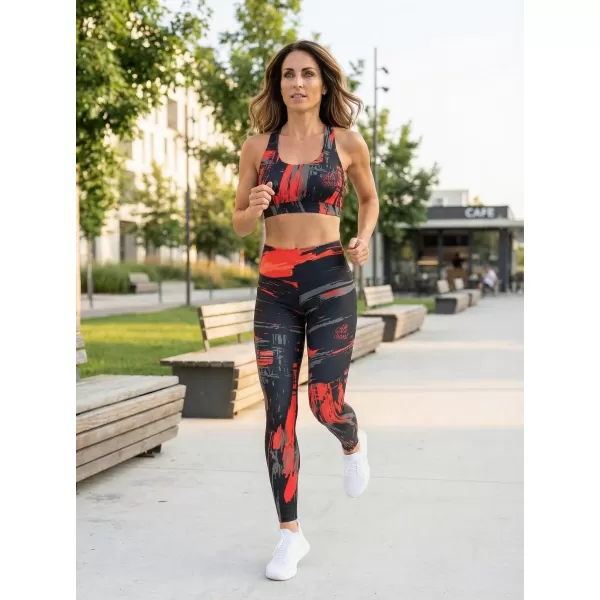  Premium-Sport-BH für Damen ALTISPORT VOJ/ALW010POD01 SCHWARZ UND ROT 