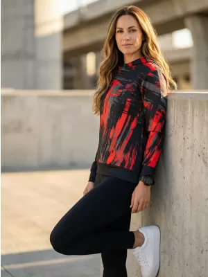 Hochwertiges Funktions-Sweatshirt für Damen ALTISPORT VOJ/ALW010MI01 SCHWARZ UND ROT