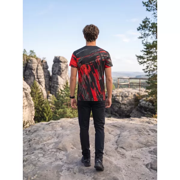  Hochwertiges Funktions-T-Shirt für Herren ALTISPORT VOJ/ALM010TR01 SCHWARZ UND ROT 
