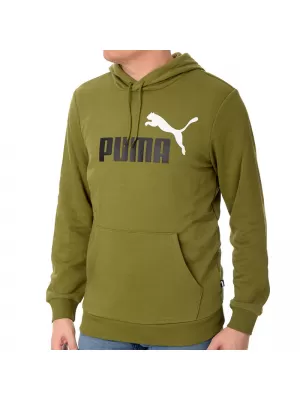Herren-Sweatshirt PUMA ESS+ 2 COL BIG LOGO HOODIE 586765-35 GRÜN
