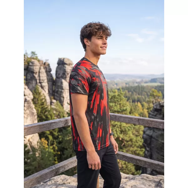  Hochwertiges Funktions-T-Shirt für Herren ALTISPORT VOJ/ALM010TR01 SCHWARZ UND ROT 
