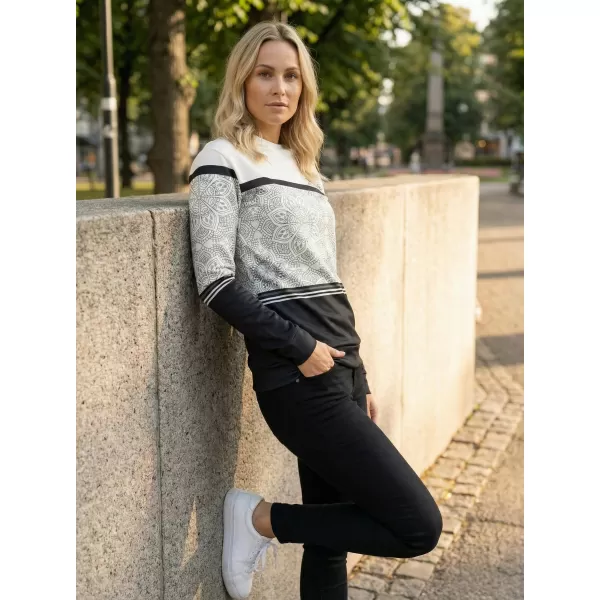  Premium-Sweatshirt für Damen ALTISPORT VOJ/ALW023MI01 SCHWARZ UND WEIß 