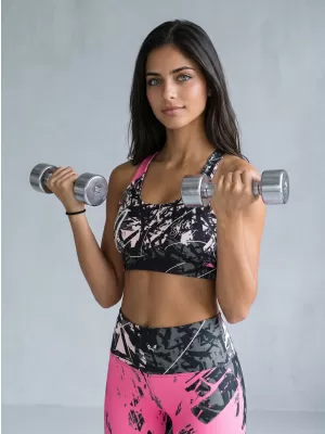 Premium-Sport-BH für Damen ALTISPORT VOJ/ALW018POD01 SCHWARZ ROSA