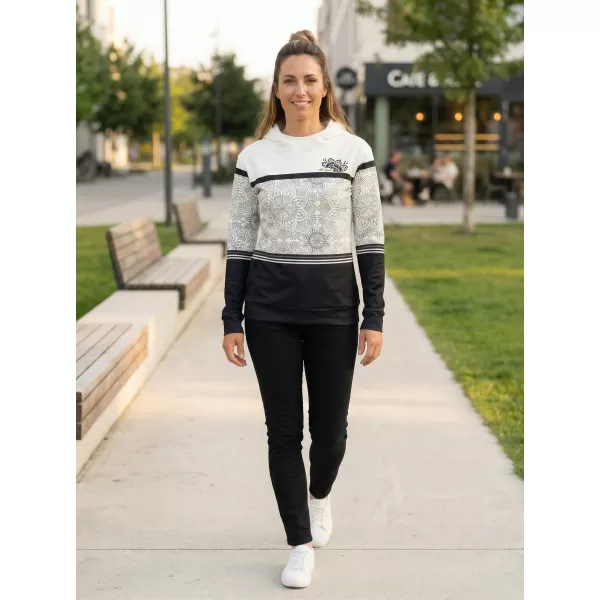  Premium-Sweatshirt für Damen ALTISPORT VOJ/ALW023MI01 SCHWARZ UND WEIß 