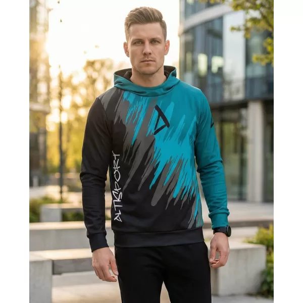  Hochwertiges Funktions-Sweatshirt für Herren ALTISPORT VOJ/ALM006MI01 SCHWARZ/KEROSIN 