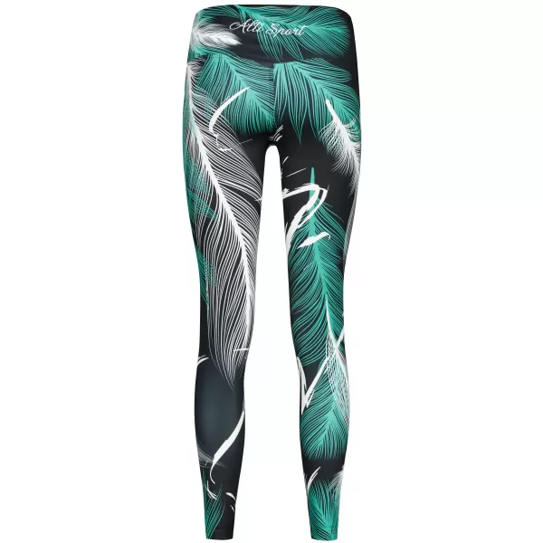  Lange Premium-Leggings für Damen ALTISPORT VOJ/ALW001LEG01 SCHWARZ/TÜRKIS 