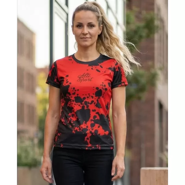  Hochwertiges Funktions-T-Shirt für Damen ALTISPORT VOJ/ALW012TR01 SCHWARZ ROT 