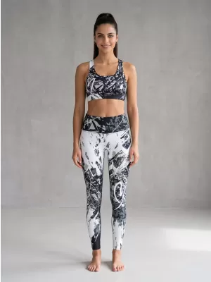 Lange Premium-Leggings für Damen ALTISPORT VOJ/ALW018LEG01 SCHWARZ UND WEIß