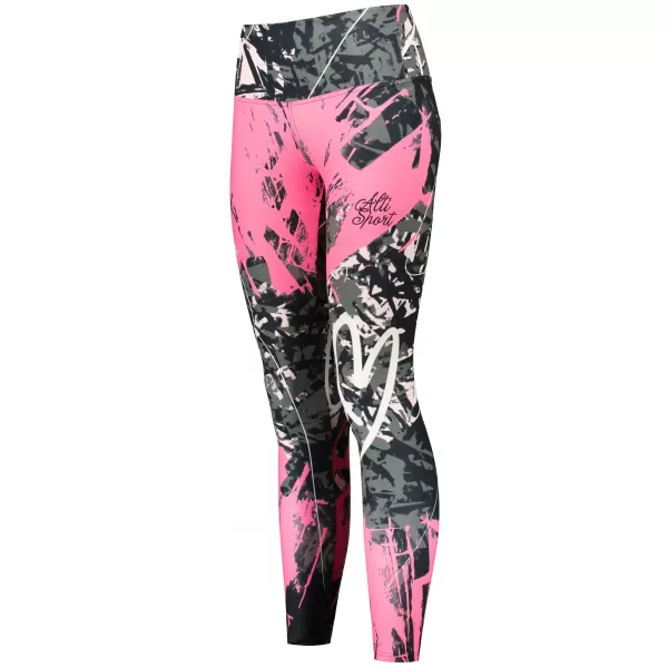  Lange Premium-Leggings für Damen ALTISPORT VOJ/ALW018LEG01 SCHWARZ ROSA 