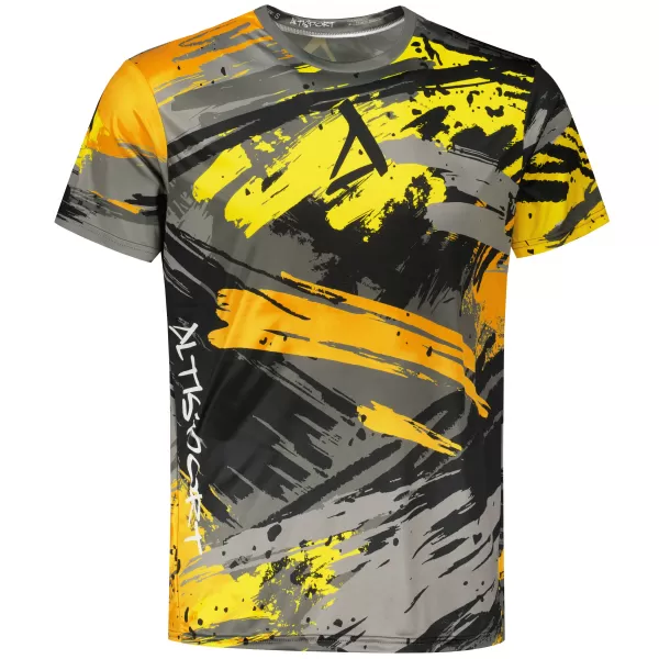  Hochwertiges Funktions-T-Shirt für Herren ALTISPORT VOJ/ALM014TR01 SCHWARZ UND GELB 