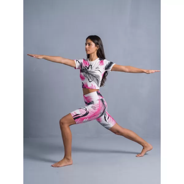  Damen-Leggings oberhalb des Knies Premium ALTISPORT VOJ/ALW001LEG02 WEIß ROSA 