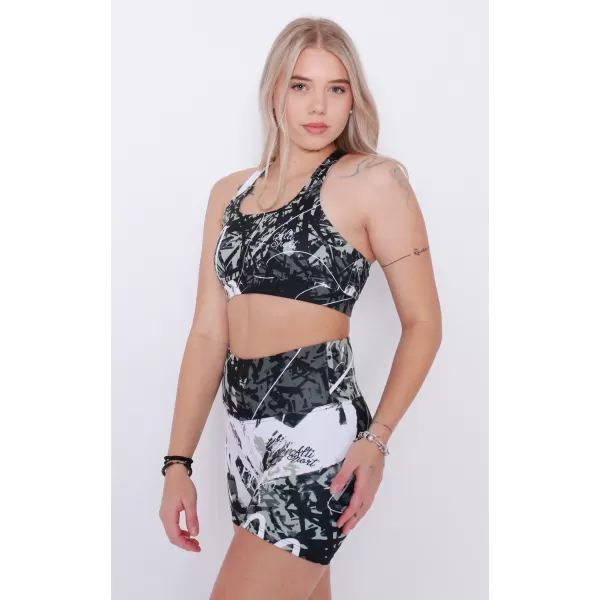  Premium-Sport-BH für Damen ALTISPORT VOJ/ALW018POD01 SCHWARZ UND WEIß 