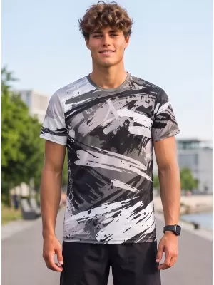 Hochwertiges Funktions-T-Shirt für Herren ALTISPORT VOJ/ALM014TR01 SCHWARZGRAU