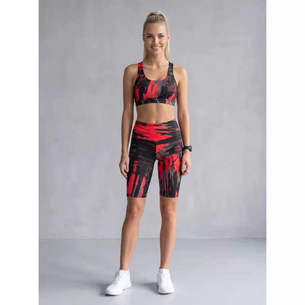  Dámské legíny nad kolena premium ALTISPORT VOJ/ALW010LEG02 ČERNOČERVENÁ 