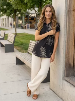 Damenbluse KIXMI SARAH SCHWARZ