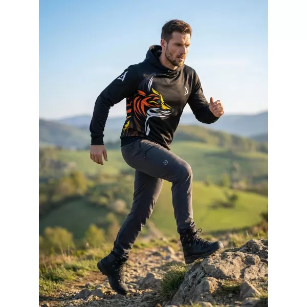  Hochwertiges Funktions-Sweatshirt für Herren ALTISPORT VOJ/ALM029MI01 SCHWARZ-ORANGE 