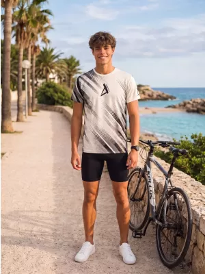 Funktionelles Premium-T-Shirt für Herren ALTISPORT VOJ/ALM028TR01 SCHWARZ UND WEIß