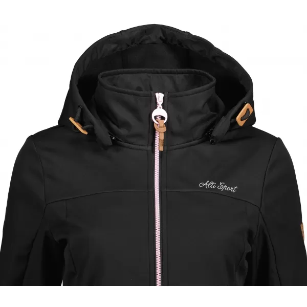  Softshell-Mantel für Damen ALTISPORT CIARA SCHWARZ/ROSA 