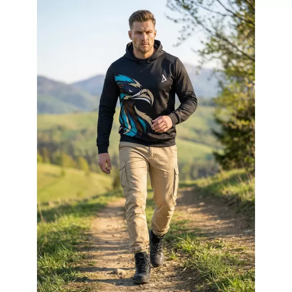  Hochwertiges Funktions-Sweatshirt für Herren ALTISPORT VOJ/ALM029MI01 SCHWARZ UND BLAU 