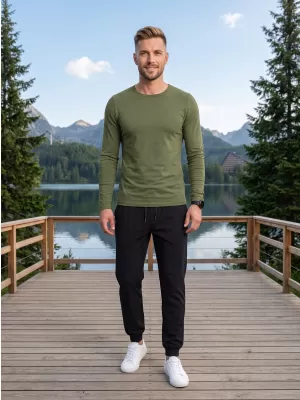 Herren-T-Shirt mit langen Ärmeln ALTISPORT NoPrint NP/ALM911 KHAKI