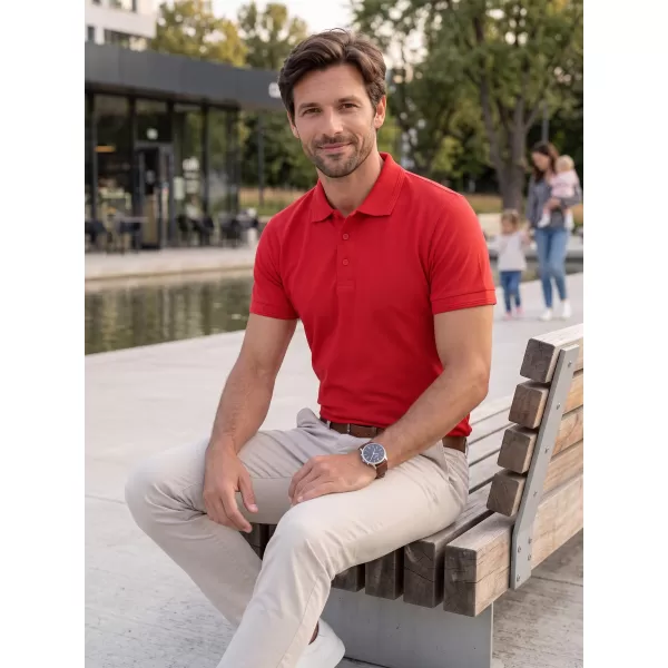  Herren-T-Shirt mit Kragen ALTISPORT NoPrint NP/ALM302 ROT 