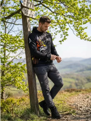 Hochwertiges Funktions-Sweatshirt für Herren ALTISPORT VOJ/ALM029MI01 SCHWARZ-ORANGE