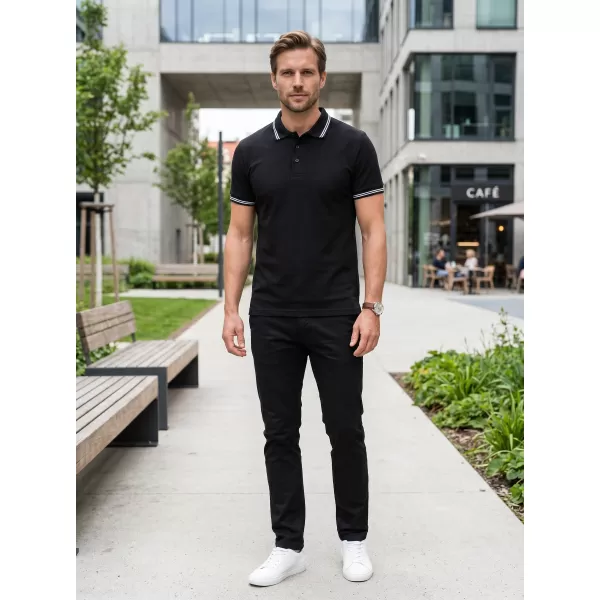  Herren-T-Shirt mit Kragen ALTISPORT NoPrint NP/ALM912 SCHWARZ 