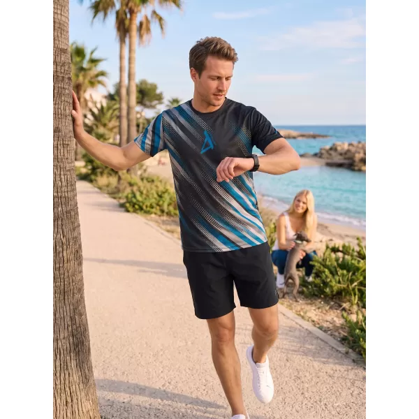  Funktionelles Premium-T-Shirt für Herren ALTISPORT VOJ/ALM028TR01 SCHWARZ UND BLAU 