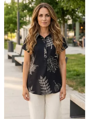 Damenbluse KIXMI SARAH SCHWARZ