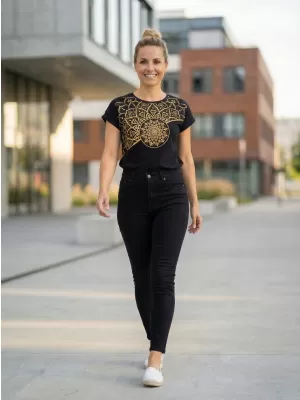 Damen-T-Shirt SAM 73 MILAGROS WT 911 SCHWARZ