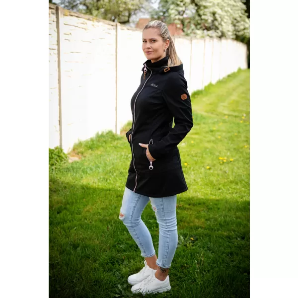  Softshell-Mantel für Damen ALTISPORT CIARA SCHWARZ/ROSA 