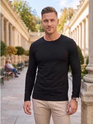 Herren-T-Shirt mit langen Ärmeln ALTISPORT NoPrint NP/ALM911 SCHWARZ