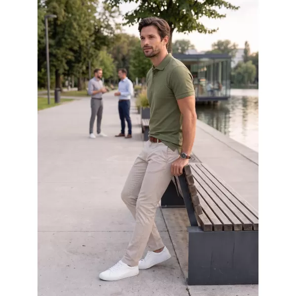  Herren-T-Shirt mit Kragen ALTISPORT NoPrint NP/ALM302 KHAKI 