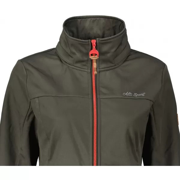  Softshell-Mantel für Damen ALTISPORT CIARA KHAKI/ROT 