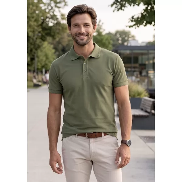  Herren-T-Shirt mit Kragen ALTISPORT NoPrint NP/ALM302 KHAKI 