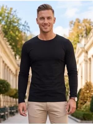Herren-T-Shirt mit langen Ärmeln ALTISPORT NoPrint NP/ALM911 SCHWARZ