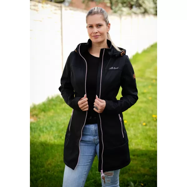  Softshell-Mantel für Damen ALTISPORT CIARA SCHWARZ/ROSA 
