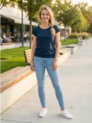 Damen-T-Shirt ALTISPORT NoPrint NP/ALW021 NAVY BLAU