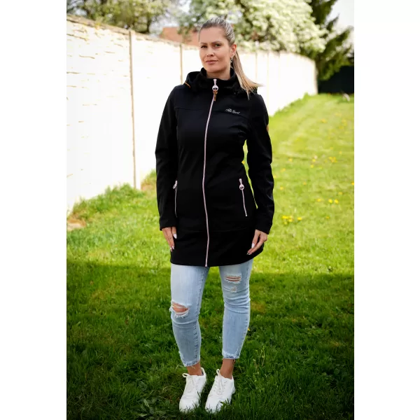  Softshell-Mantel für Damen ALTISPORT CIARA SCHWARZ/ROSA 