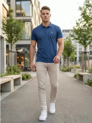Herren-T-Shirt KIXMI SPENCER DUNKELBLAU/GRÜN