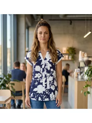 Damenbluse KIXMI SABINE DUNKELBLAU