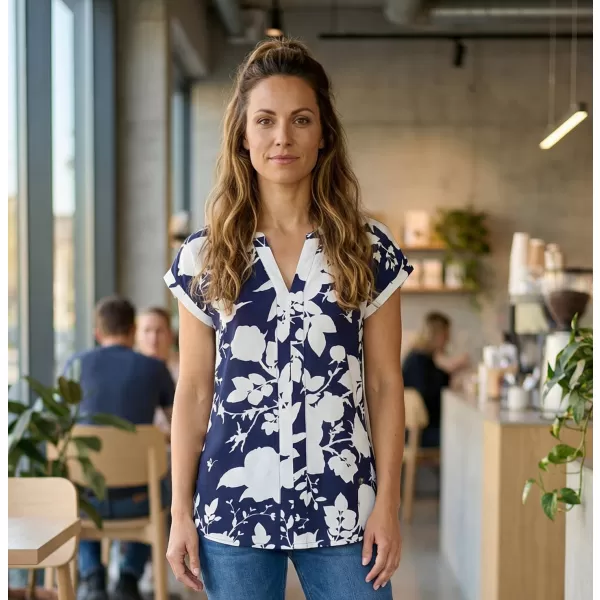  Damenbluse KIXMI SABINE DUNKELBLAU 