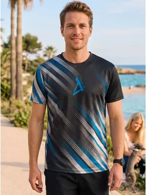 Funktionelles Premium-T-Shirt für Herren ALTISPORT VOJ/ALM028TR01 SCHWARZ UND BLAU