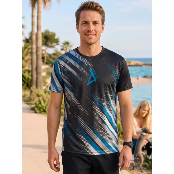  Funktionelles Premium-T-Shirt für Herren ALTISPORT VOJ/ALM028TR01 SCHWARZ UND BLAU 