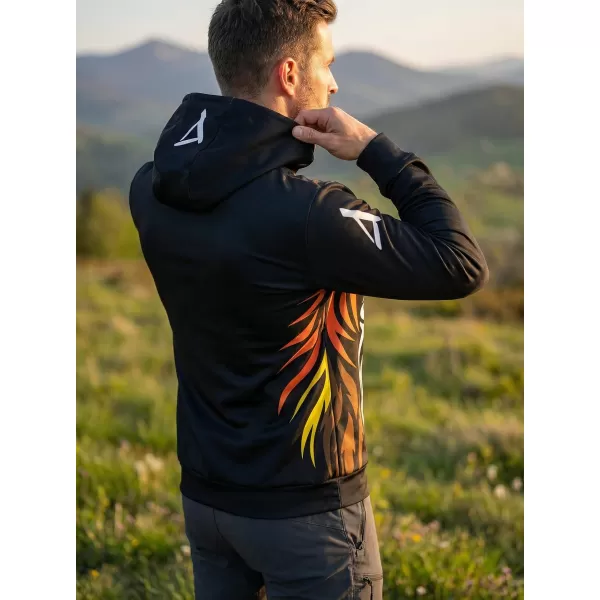  Hochwertiges Funktions-Sweatshirt für Herren ALTISPORT VOJ/ALM029MI01 SCHWARZ-ORANGE 