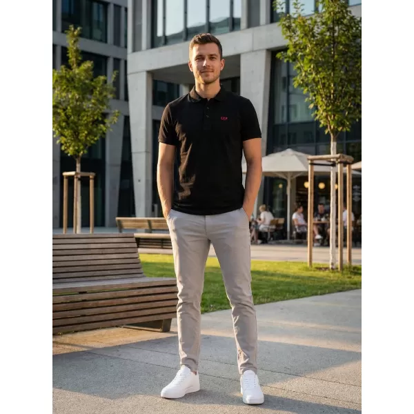  Herren-T-Shirt KIXMI SPENCER SCHWARZ ROT 
