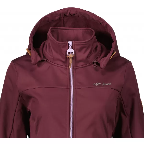  Softshell-Mantel für Damen ALTISPORT CIARA BURGUNDERROT/VIOLETT 