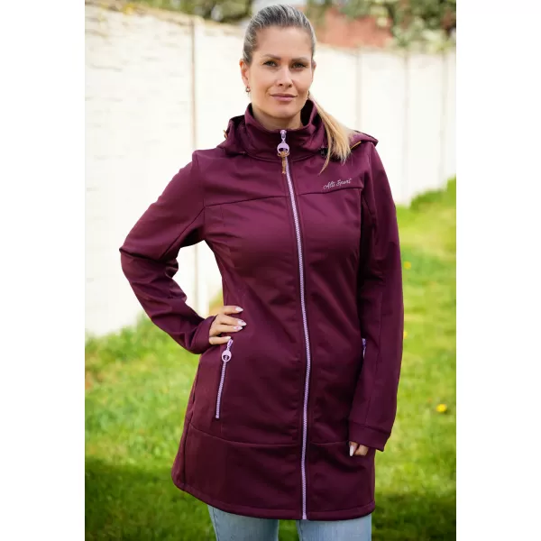  Softshell-Mantel für Damen ALTISPORT CIARA BURGUNDERROT/VIOLETT 